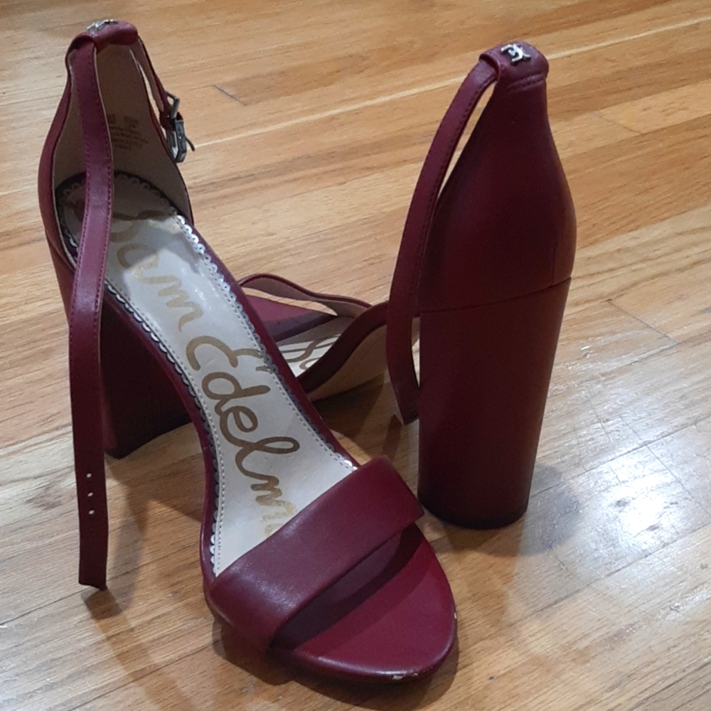 Burgundy Sam Edelman Block Heels